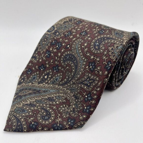 Robert Talbott Other - Robert Talbott Mark Shale Tie Vintage Necktie Paisley 100% Silk‎ USA Burgundy